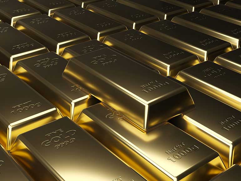 Stacked gold bars