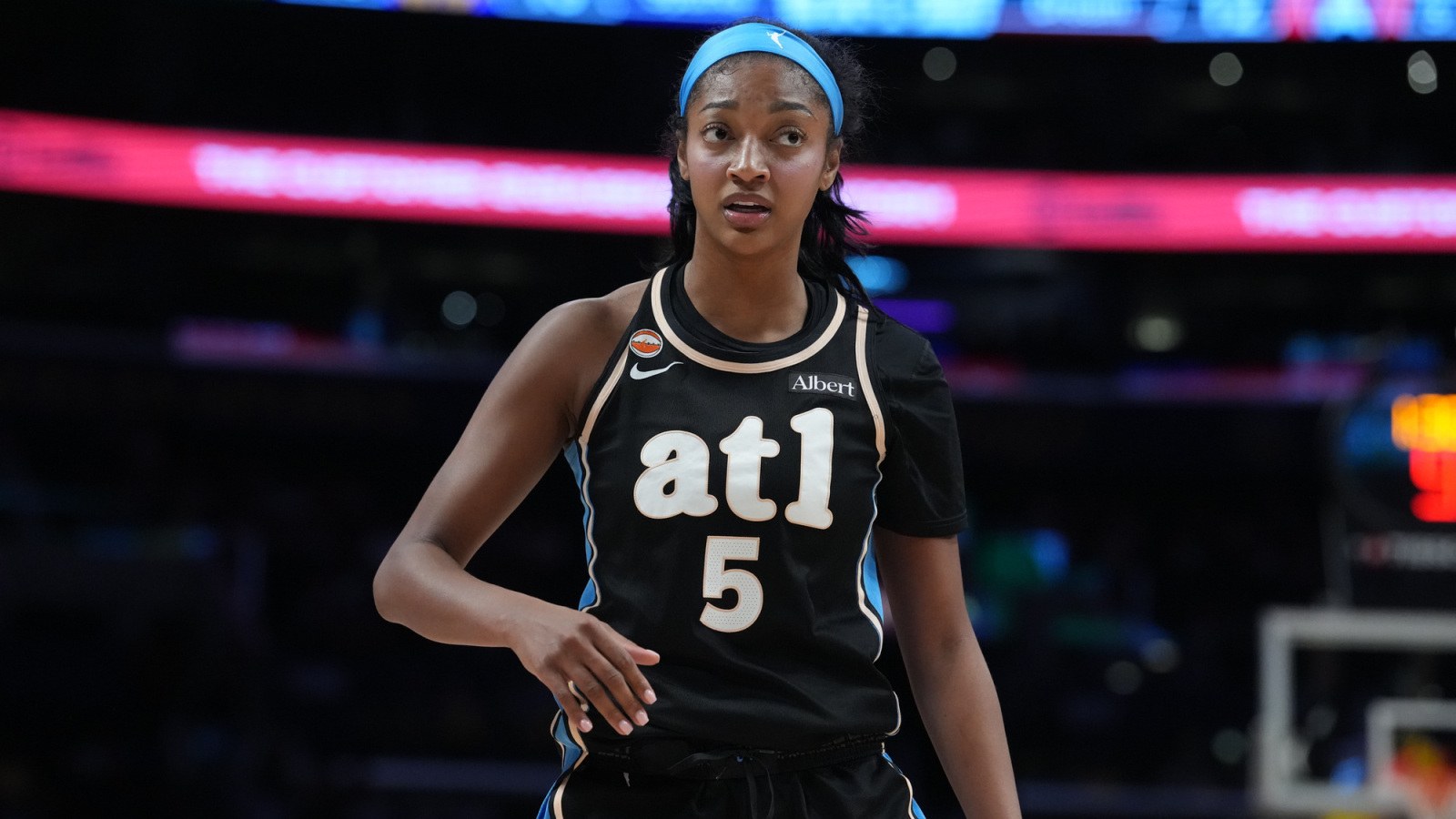 Angel Reese of the Atlanta Dream during a game against the Minnesota Lynx.