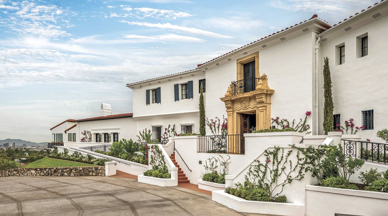 Wrigley Mansion in Phoenix, the white Spanish Colonial landmark on its hill above the Arizona Biltmore