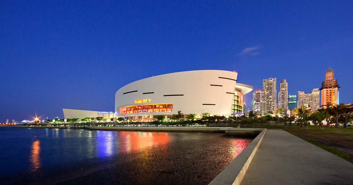 Kaseya Center, home of the Miami Heat, exterior view