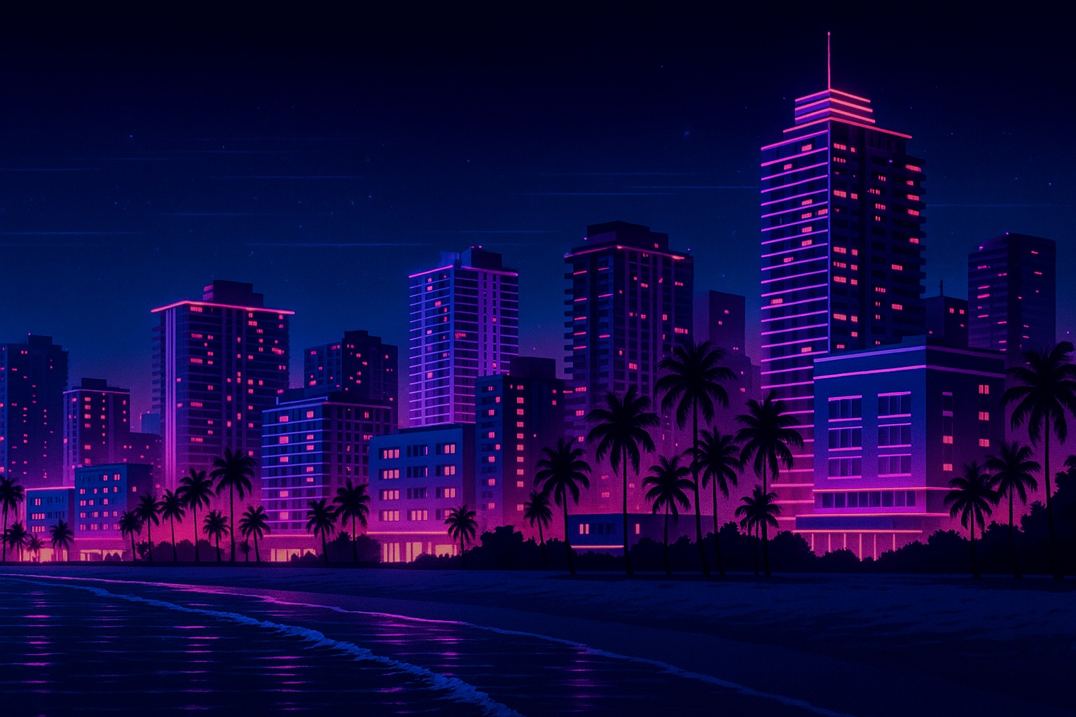 Miami skyline at dusk