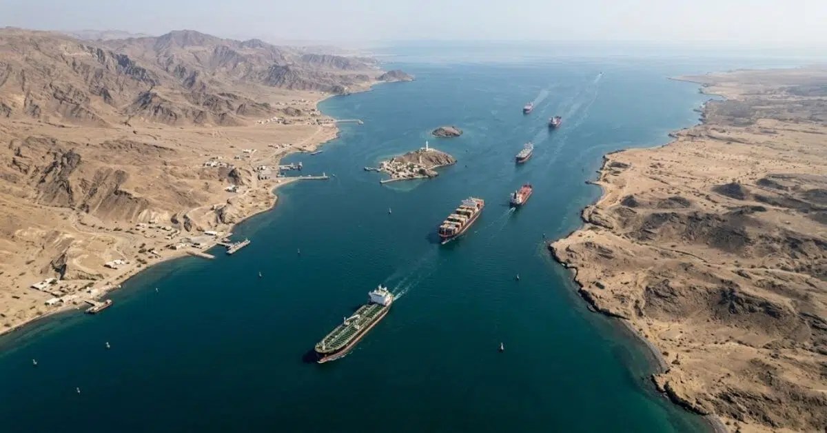 The Bab al-Mandab Strait, a vital global shipping lane