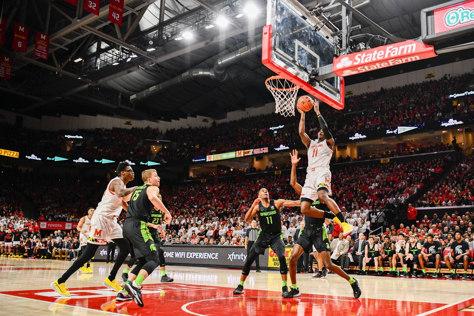 Maryland Terrapins in action at the Xfinity Center in College Park