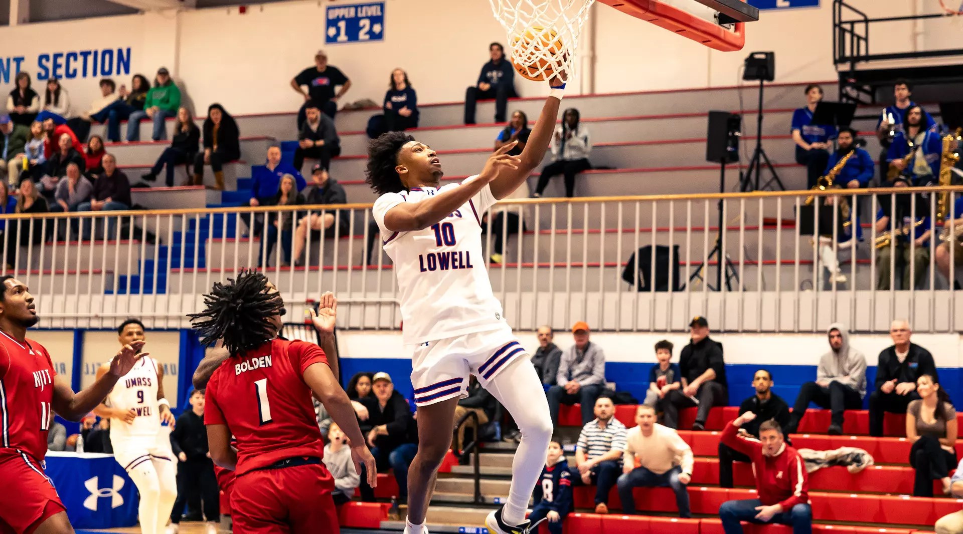 UMass Lowell River Hawks basketball game action