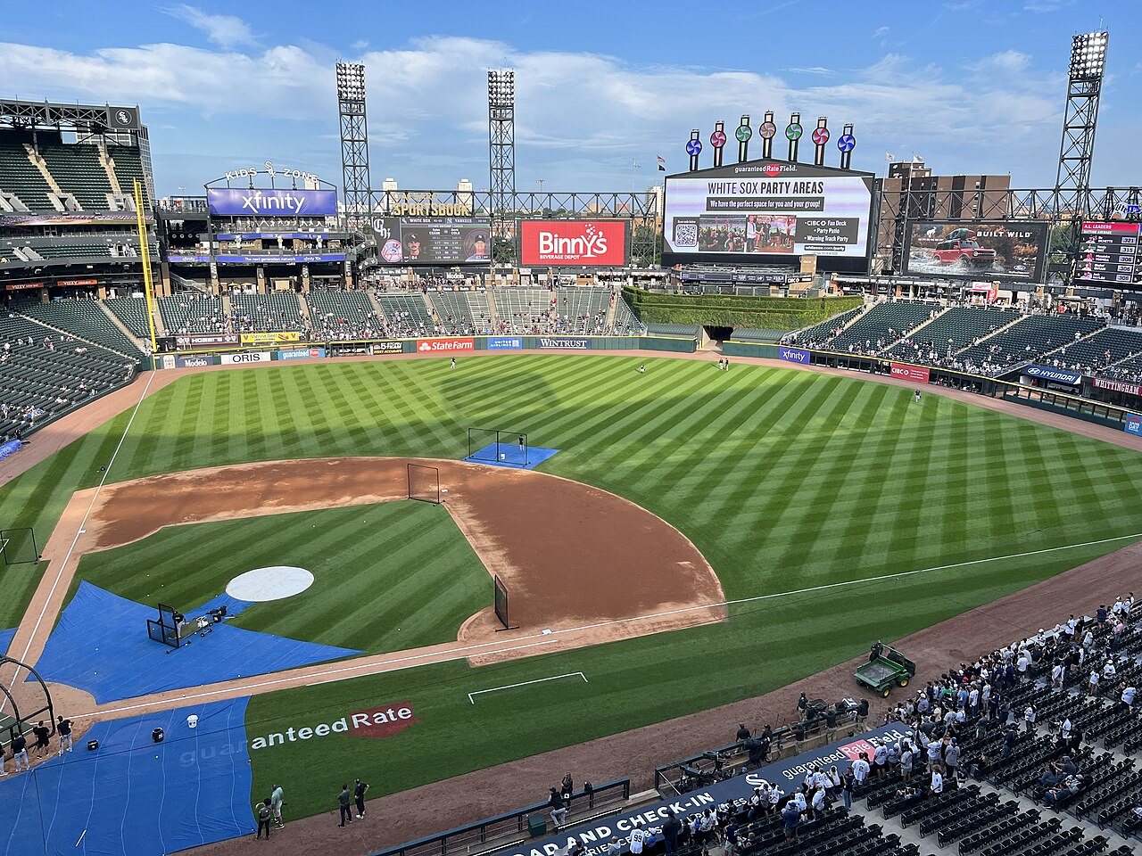 Rate Field during a White Sox home game, the South Side ballpark full of fans