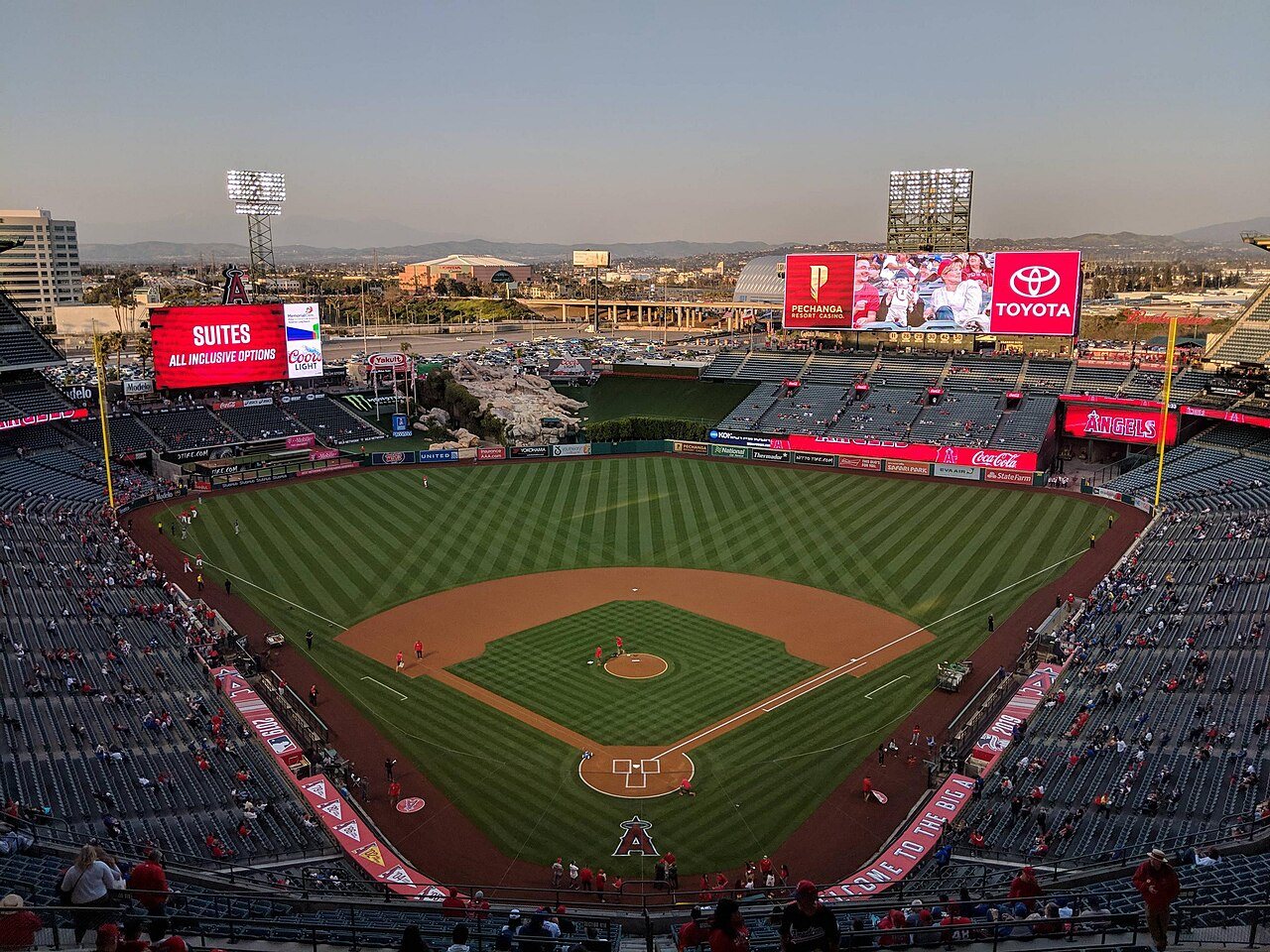Angel Stadium in Anaheim on a game day