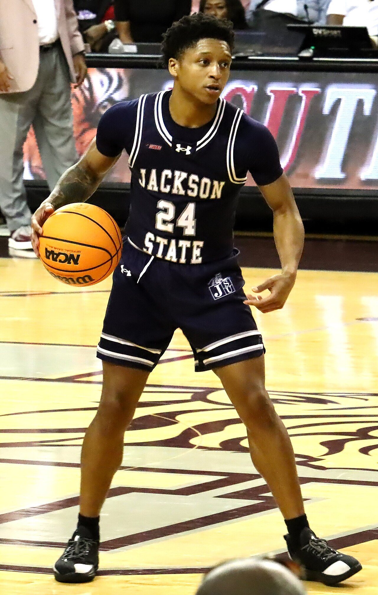 Texas Southern player throwing down a dunk