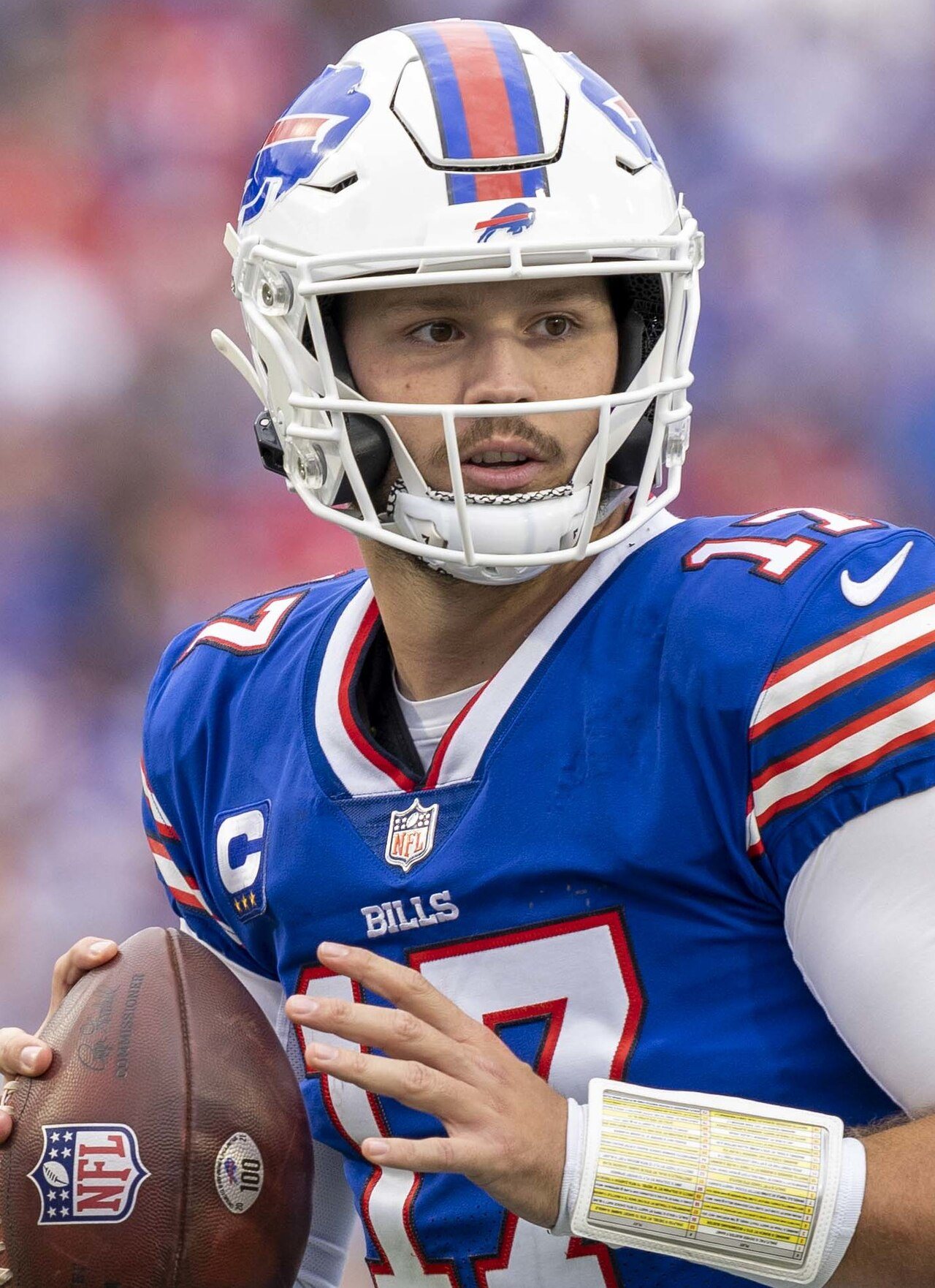 Buffalo Bills quarterback Josh Allen in action at the new Highmark Stadium