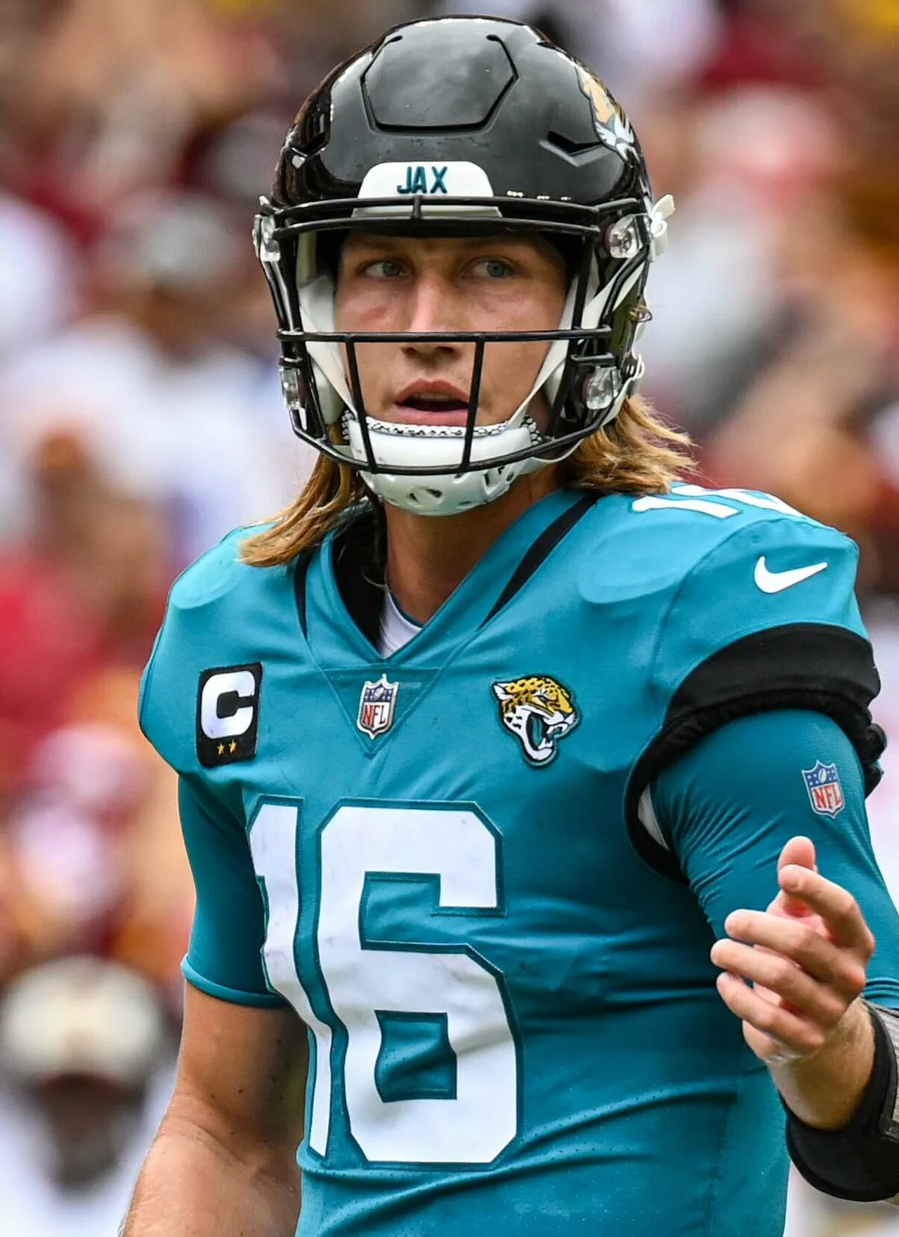 Jacksonville Jaguars quarterback Trevor Lawrence in action