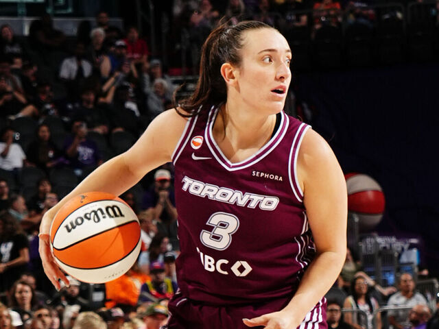 Marina Mabrey and Brittney Sykes of the Toronto Tempo during the 2026 WNBA season